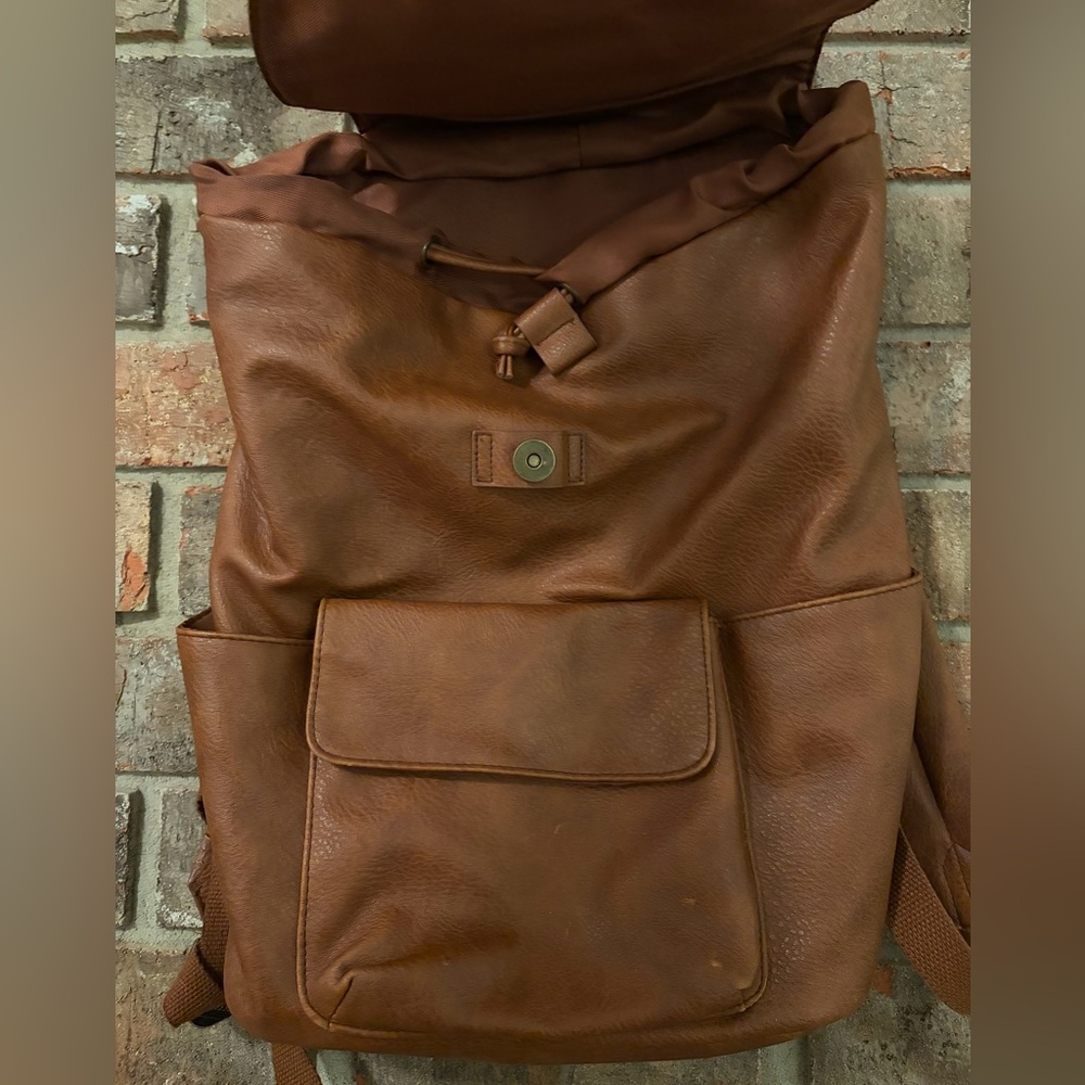 Universal Thread Tan Leather Backpack - image 3